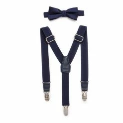 Wholesale ๐ Class Club Gold Label Boys Bow Tie & Suspenders Set Black ๐
