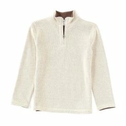 Best Pirce 🥰 Class Club Big Boys 8-20 1/4 Zip Reversible Flatback Ribbed Pullover Rust Heather 🌟