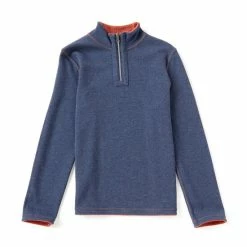 Best Pirce 🥰 Class Club Big Boys 8-20 1/4 Zip Reversible Flatback Ribbed Pullover Rust Heather 🌟 -Class Club Shop unnamed file 32