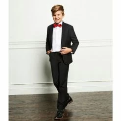 Outlet 🔔 Class Club Boys Solid Silk Bow Tie Silver 🎁 -Class Club Shop unnamed file 334