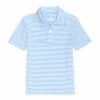 Deals 🌟 Class Club Little Boys 2T-7 Wrinkle Resistant Short-Sleeve Feeder Stripe Polo Vista Blue 😉