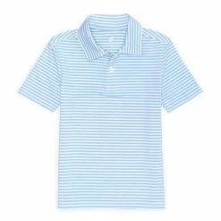 Class Club Shop 22 Deals ๐ Class Club Little Boys 2T-7 Wrinkle Resistant Short-Sleeve Feeder Stripe Polo Vista Blue ๐