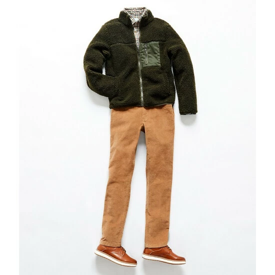 New 🔥 Class Club Big Boys 8-20 Sherpa Front Zip Jacket Olive 🔥 2 New 🔥 Class Club Big Boys 8-20 Sherpa Front Zip Jacket Olive 🔥 - Image 2