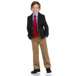 Best Sale 🌟 Class Club Gold Label Little Boys 3T-7 Flat-Front Twill Pants Stone 👏 -Class Club Shop unnamed file 454