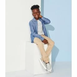 Coupon 🧨 Class Club Big Boys 8-20 Denim Long Sleeve Button Front Sportwear 👕 Shirt 😀 -Class Club Shop unnamed file 463