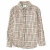 Hot Sale 🛒 Class Club Little Boys 2T-7 Check Flannel Button Down 👕 Shirt Ivory 🛒