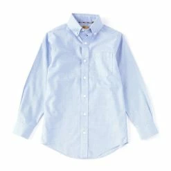 Buy 😀 Class Club Gold Label Big Boys 8-20 Long Sleeve Non-Iron Texture Button Front 👚 Shirt Blue ✔️