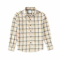 Top 10 😀 Class Club Big Boys 8-20 Plaid Flannel Long Sleeve Button Down 👚 Shirt Khaki 🧨