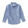 Best Sale ✨ Class Club Little Boys 2T-7 Long Sleeve Denim Sportswear 👕 Shirt 🥰