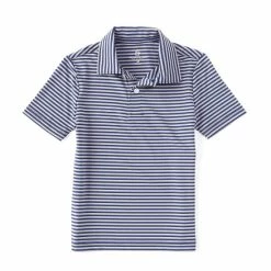 Wholesale ✔️ Class Club Little Boys 2T-7 Synthetic Stripe Polo 👚 Shirt Navy/heather Grey 🔔