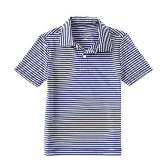 Wholesale ✔️ Class Club Little Boys 2T-7 Synthetic Stripe Polo 👚 Shirt Navy/heather Grey 🔔 1 Wholesale ✔️ Class Club Little Boys 2T-7 Synthetic Stripe Polo 👚 Shirt Navy/heather Grey 🔔