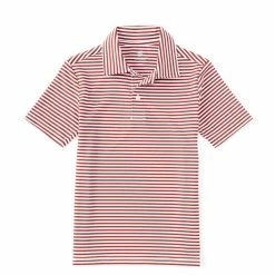 Cheapest 🔥 Class Club Big Boys 8-20 Stripe Synthetic Short Sleeve Performance Polo Navy/grey Heather 🌟