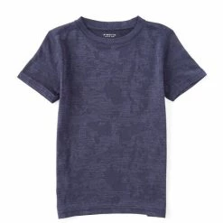 Promo ⌛ Kinetic By Class Club Big Boys 8-20 Intarsia Short Sleeve Camo Print Crew Neck Tee Black 🥰