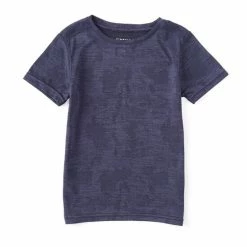 Promo 🔔 Kinetic By Class Club Little Boys 2T-7 Intarsia Crew Camo Print Short Sleeve Tee Navy 👍 -Class Club Shop unnamed file 712