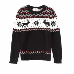 Deals 😉 Class Club Little Boys 2T-7 Long Sleeve Fairisle Sweater Black ⌛