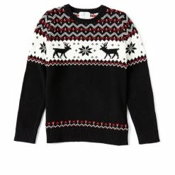Best Sale ⌛ Class Club Big Boys 8-20 Fairisle Long Sleeve Sweater Black 🔔