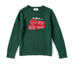 Discount 🌟 Class Club Little Boys 2T-7 Train Crew Neck Long Sleeve Sweater Hunter ❤️