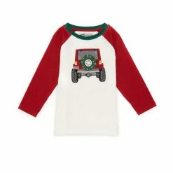 New ✨ Adventure Wear By Class Club Little Boys 2T-6 Jeep Applique Long Sleeve Crew Neck Tee Red 🌟