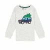 Best Sale 🔥 Adventure Wear By Class Club Little Boys 2T-6 Truck With Tree Applique Long Sleeve Crew Neck Tee Grey Heather 👏