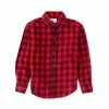 Best deal 🎁 Class Club Little Boys 2T-7 Buffalo Check Plaid Flannel Long Sleeve Button Down 👚 Shirt Red/black ✨