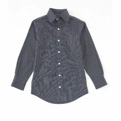 Best Pirce 👍 Class Club Gold Label Big Boys 8-20 Dot Dobby Non-Iron Sport 👕 Shirt Navy 🎉