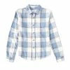 Best Sale 😉 Class Club Big Boys 8-20 Plaid Check Long Sleeve Button Front Sportswear 👚 Shirt Blue Plaid 👍