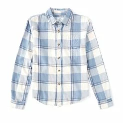 Best Sale 😉 Class Club Big Boys 8-20 Plaid Check Long Sleeve Button Front Sportswear 👚 Shirt Blue Plaid 👍