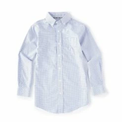 Hot Sale 🎁 Class Club Gold Label Big Boys 8-20 Long-Sleeve Non-Iron Check Button-Down 👗 Dress 👚 Shirt White 🔥