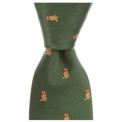 Coupon 🛒 Class Club Boys 50#double; Owl Embroidery Tie Hunter 🔥