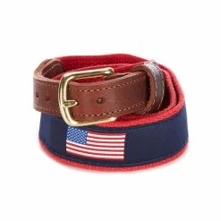 New ⌛ Class Club Boys American Flag Twill Belt Red 🛒
