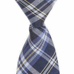 Best Pirce 🤩 Class Club Boys 14#double; Zipper Plaid Tie Navy 🛒
