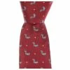 Outlet 🎁 Class Club Boys 50#double; Squirrel Embroidery Tie Burgundy 😍