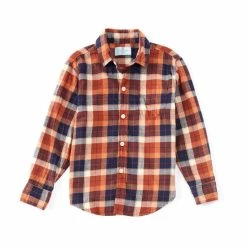 Best reviews of 🔔 Class Club Little Boys 2T-7 Plaid Flannel Long Sleeve Button Down 👚 Shirt Rust 😉