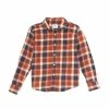 Coupon ✔️ Class Club Big Boys 8-20 Long Sleeve Plaid Flannel Button Down 👕 Shirt Rust ❤️