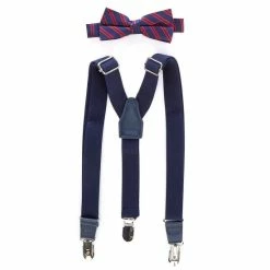 Top 10 😉 Class Club Boys Classic Stripe Bow Tie & Suspender Set Navy ✔️