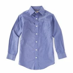 Budget 😀 Class Club Gold Label Big Boys 8-20 Long-Sleeve Non-Iron Denim Texture 👗 Dress 👚 Shirt 🤩