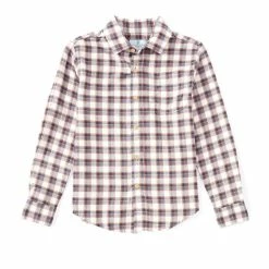 Buy 😉 Class Club Big Boys 8-20 Plaid Flannel Long Sleeve Button Front 👕 Shirt Ivory 😉
