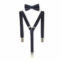 Brand new 🛒 Class Club Boys Solid Bow Tie & Suspender Set Navy 🥰