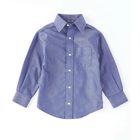Flash Sale 🎉 Class Club Gold Label Little Boys 2T-7 Long-Sleeve Non-Iron Denim Texture 👗 Dress 👚 Shirt ✨ 1 Flash Sale 🎉 Class Club Gold Label Little Boys 2T-7 Long-Sleeve Non-Iron Denim Texture 👗 Dress 👚 Shirt ✨