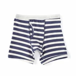 Hot Sale 🧨 Class Club Big Boys 8-20 Yarn Dyed Stripe Fly Boxer Briefs Navy 😀