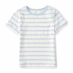 Promo 🎉 Class Club Big Boys 8-20 Short Sleeve Striped Crew Neck Tee Baby Blue 🌟